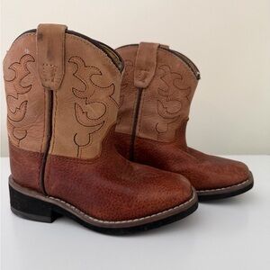 Boys Smoky Mountain Brown Leather Cowboy Boots Size 7C